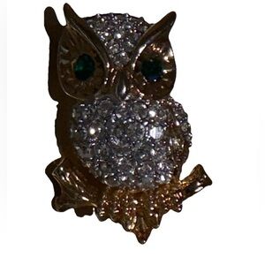 Gold and Silver Owl Brooch